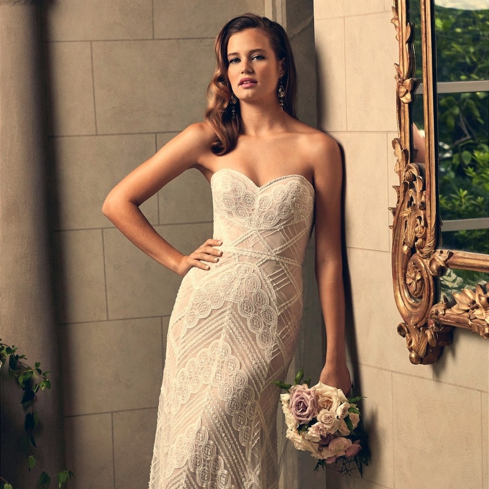 Wedding Dress Wtoo by Watters Gia Size 2 Rosegold